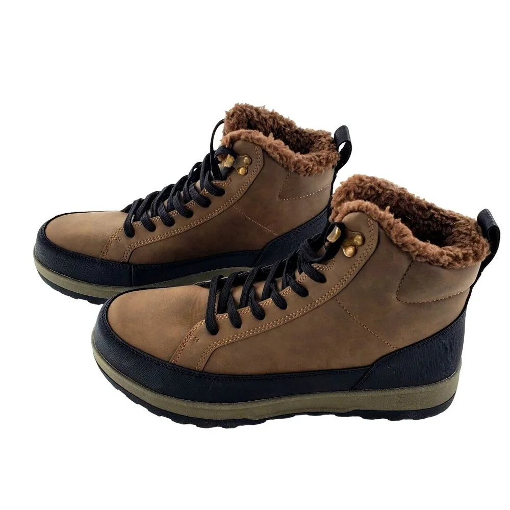 Weatherproof 10 Men Winter Boots Logjam Shearling Lace-up Outdoor Snow Shoes